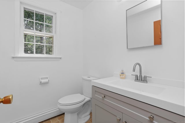 130 Sturbridge Ln, Fairfield, CT 06890 - bathroom with a baseboard heating unit, vanity, and tile patterned flooring