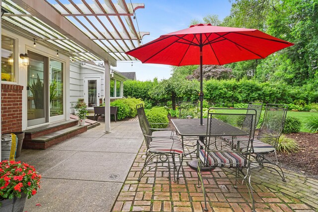 86 Lorma Ave, Trumbull, CT 06611 - view of patio / terrace with outdoor dining area and a pergola