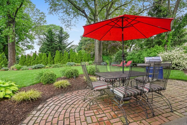 86 Lorma Ave, Trumbull, CT 06611 - view of patio / terrace with outdoor dining space and view of scattered trees