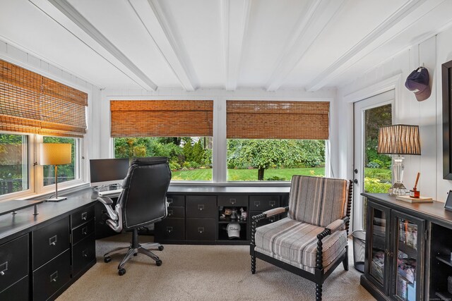 86 Lorma Ave, Trumbull, CT 06611 - carpeted office with beamed ceiling
