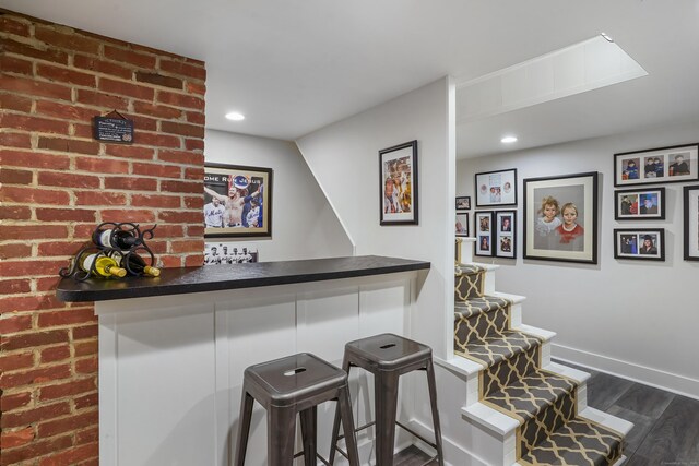 86 Lorma Ave, Trumbull, CT 06611 - indoor bar with dark wood-type flooring and recessed lighting