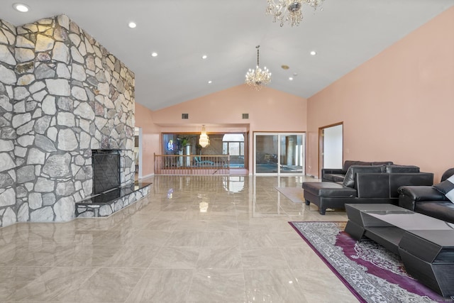 48 Powers Rd, Wallingford, CT 06492 - common area with high vaulted ceiling and recessed lighting