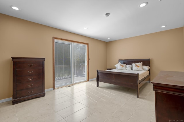 48 Powers Rd, Wallingford, CT 06492 - bedroom featuring access to outside, light tile patterned flooring, and recessed lighting