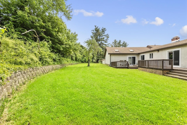 48 Powers Rd, Wallingford, CT 06492 - view of grassy yard with a deck
