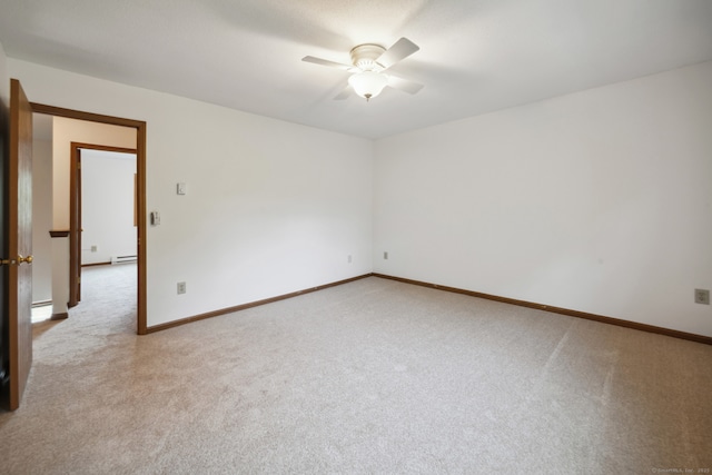 143 Pine Hill Rd Unit 9F, Thomaston, CT 06787 - unfurnished room with light colored carpet, ceiling fan, a baseboard heating unit, and baseboards