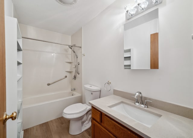 143 Pine Hill Rd Unit 9F, Thomaston, CT 06787 - bathroom with vanity, wood finished floors, toilet, and shower / bath combination