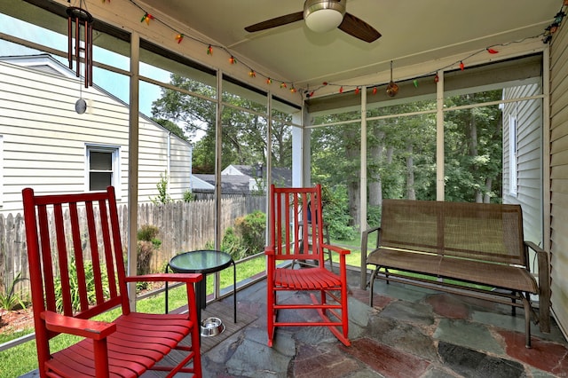 97 Richmond Ave, West Haven, CT 06516 - sunroom / solarium featuring a ceiling fan and plenty of natural light