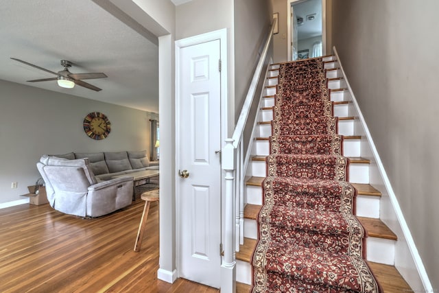 97 Richmond Ave, West Haven, CT 06516 - stairs featuring wood finished floors and ceiling fan
