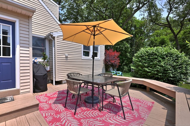 97 Richmond Ave, West Haven, CT 06516 - wooden deck with outdoor dining area and grilling area