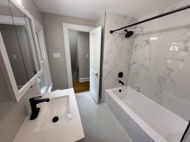 28 Highland Ave, Naugatuck, CT 06770 - bathroom with washtub / shower combination and vanity
