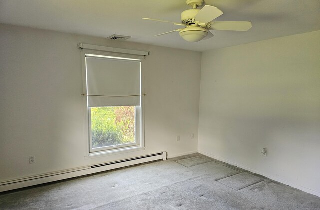 105 Minortown Rd, Woodbury, CT 06798 - carpeted spare room with a baseboard heating unit and ceiling fan