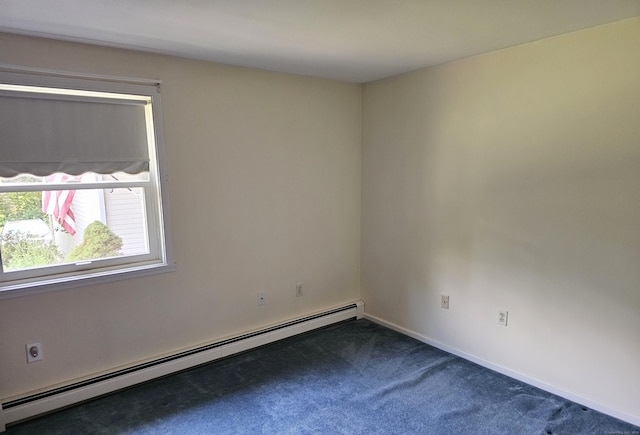105 Minortown Rd, Woodbury, CT 06798 - empty room with a baseboard heating unit and dark colored carpet