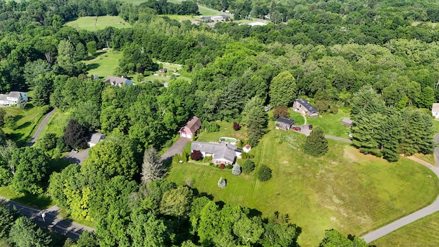 105 Minortown Rd, Woodbury, CT 06798 - aerial view of property and surrounding area with a heavily wooded area