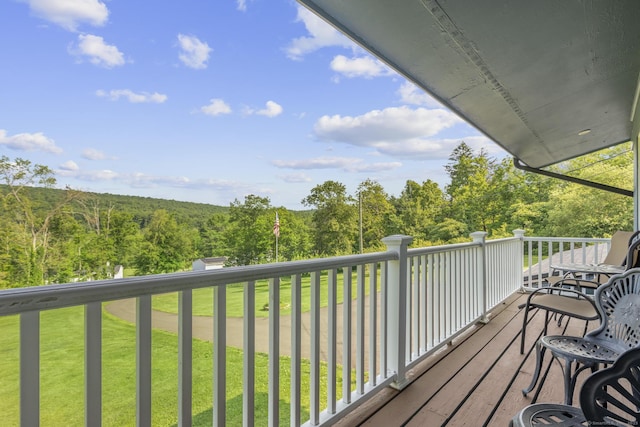 408 Stage Coach Rd, Durham, CT 06422 - balcony featuring a forest view