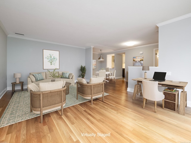3 Orange Ln Unit 3, Ridgefield, CT 06877 - living area featuring light wood-style floors and ornamental molding