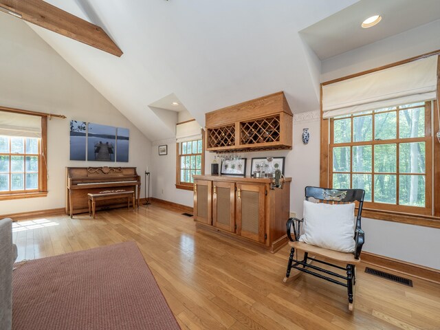 104 Scarlet Oak Dr, Wilton, CT 06897 - sitting room with light wood-type flooring, a dry bar, baseboards, and recessed lighting