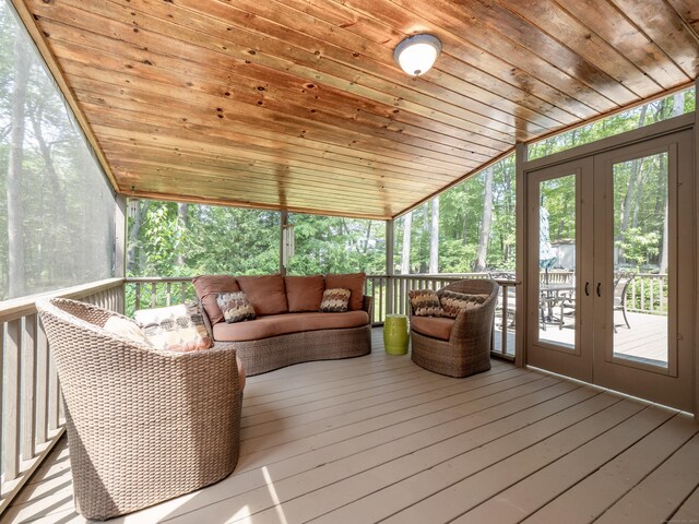104 Scarlet Oak Dr, Wilton, CT 06897 - sunroom / solarium with french doors and an outdoor hangout area