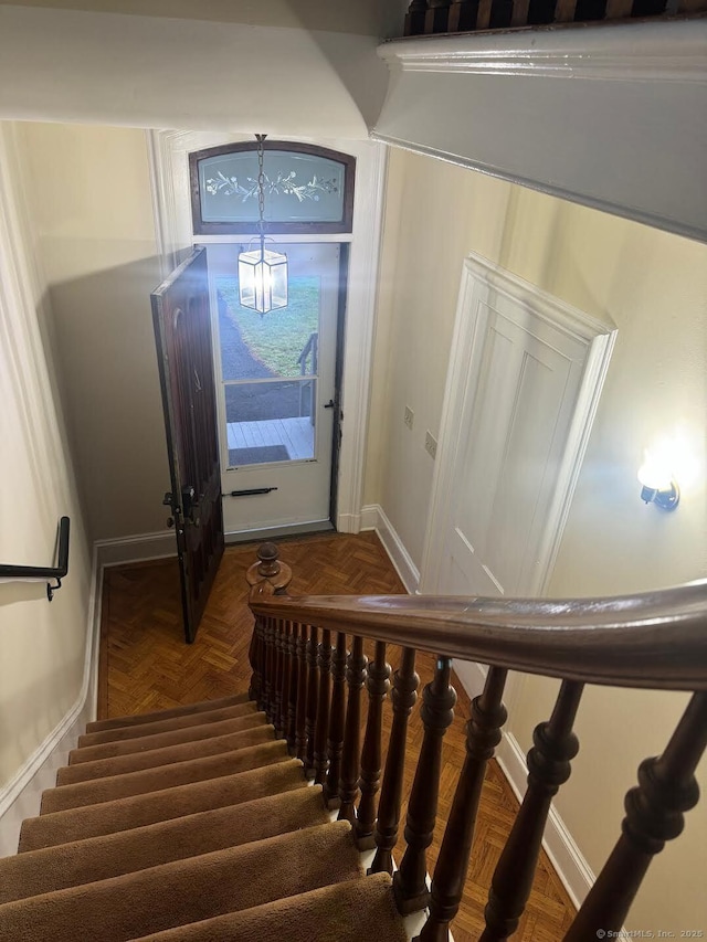 201 Center St, West Haven, CT 06516 - stairs featuring baseboards