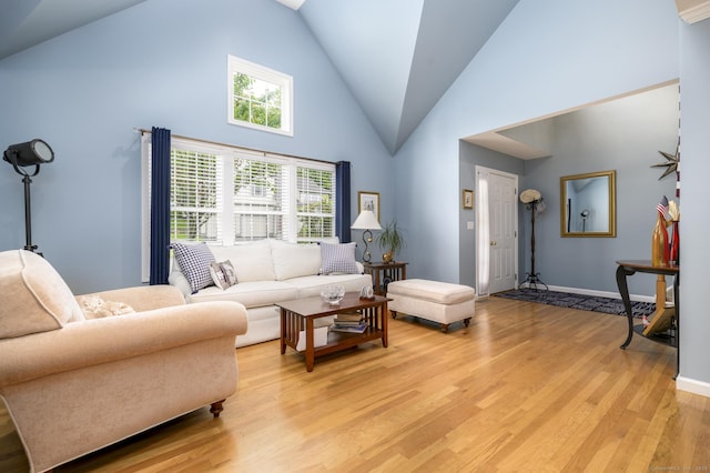 14 Linden Hts Unit 14, Norwalk, CT 06851 - living room with high vaulted ceiling and light wood-type flooring