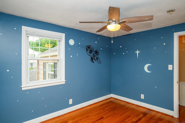 60 Old Mill Rd, Middletown, CT 06457 - unfurnished room featuring a ceiling fan, wood finished floors, and a pendent fire sprinkler