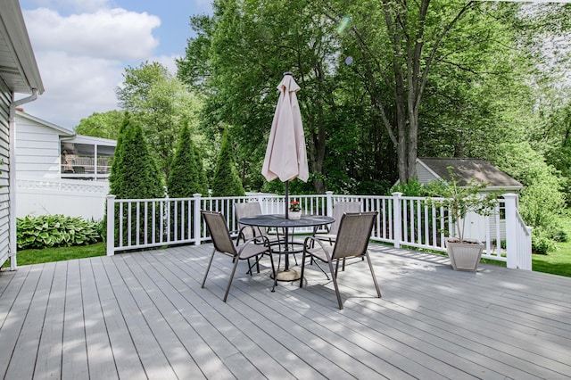 320 Spruce St, Cheshire, CT 06410 - wooden terrace featuring outdoor dining area