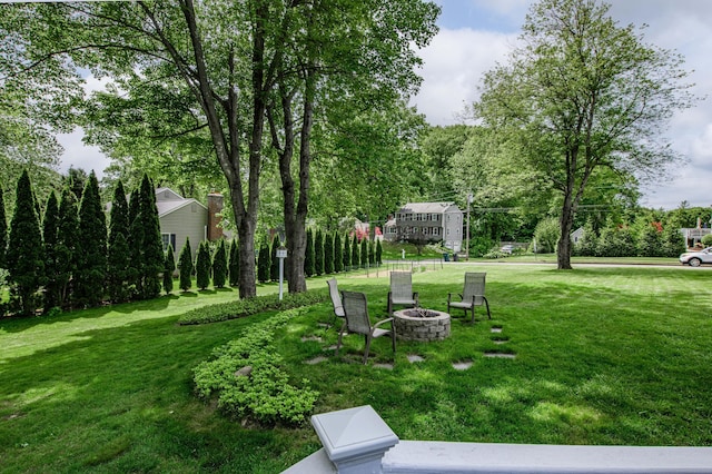 320 Spruce St, Cheshire, CT 06410 - view of green lawn featuring an outdoor fire pit