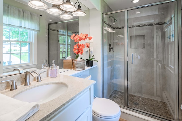 320 Spruce St, Cheshire, CT 06410 - full bathroom featuring vanity, a stall shower, and a chandelier