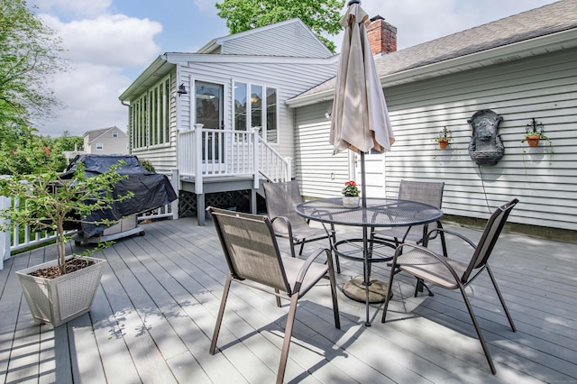 320 Spruce St, Cheshire, CT 06410 - wooden terrace featuring outdoor dining space
