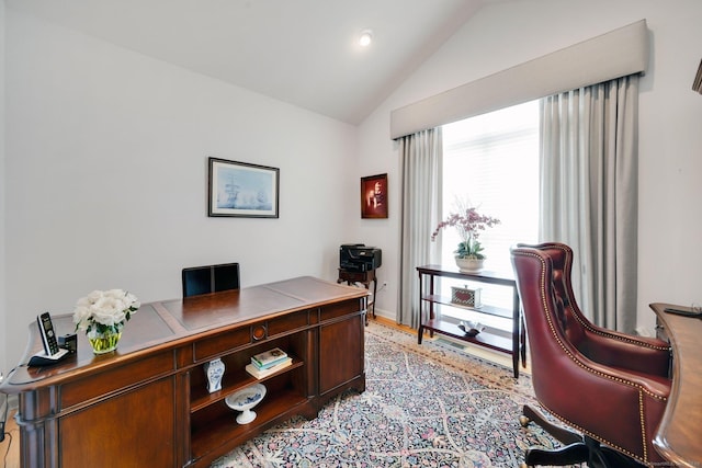 111 Thorn Hollow Rd, Cheshire, CT 06410 - home office featuring lofted ceiling and baseboards