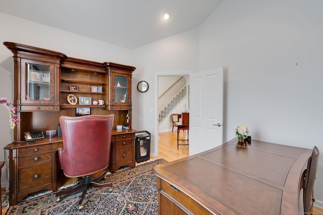 111 Thorn Hollow Rd, Cheshire, CT 06410 - office with vaulted ceiling and wood finished floors