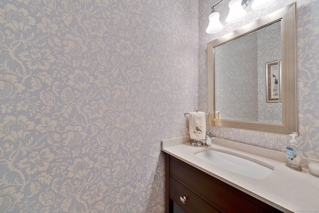 111 Thorn Hollow Rd, Cheshire, CT 06410 - bathroom with wallpapered walls and vanity