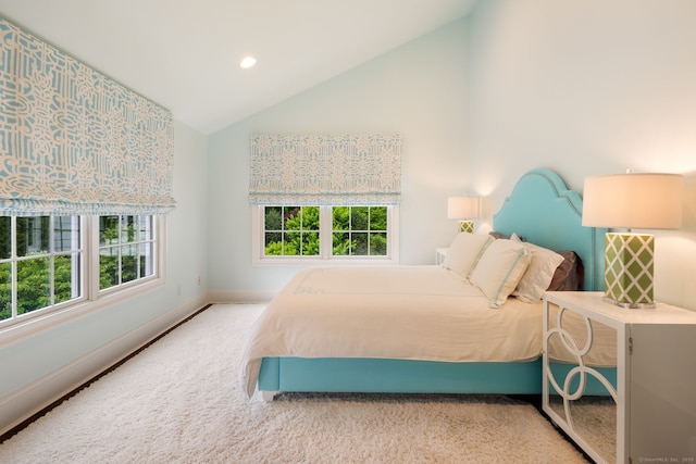 133 Buttery Rd, New Canaan, CT 06840 - carpeted bedroom with multiple windows, high vaulted ceiling, and recessed lighting