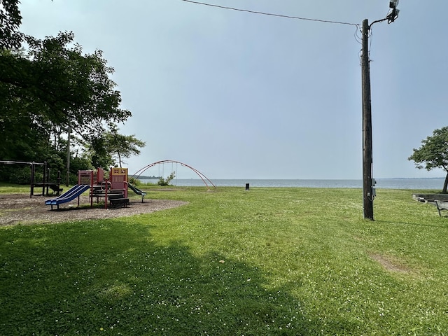 24 Woodward Ave Apt 19, New Haven, CT 06512 - view of green lawn with a playground and a water view