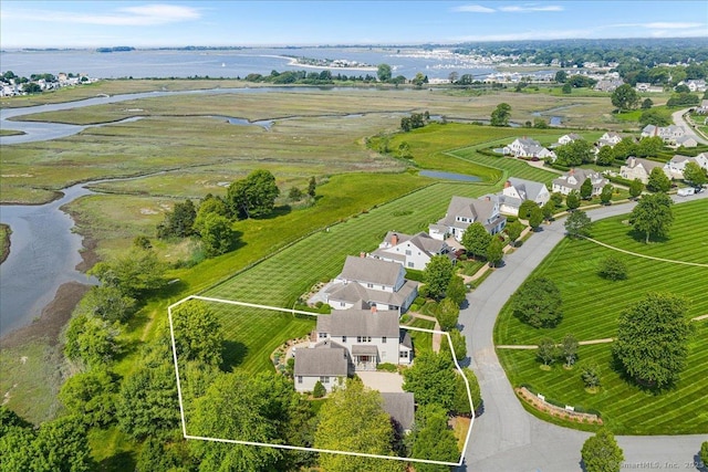 1 Osprey Commons S, Clinton, CT 06413 - aerial view of residential area featuring property boundaries highlighted and a large body of water