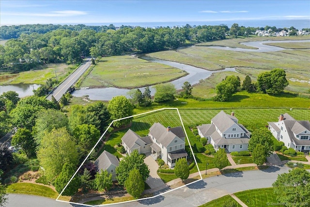 1 Osprey Commons S, Clinton, CT 06413 - aerial perspective of suburban area with a large body of water and property boundaries highlighted