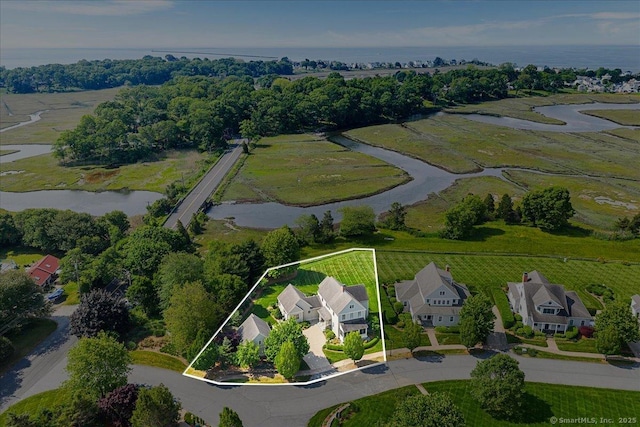 1 Osprey Commons S, Clinton, CT 06413 - aerial overview of property's location with a nearby body of water and property boundaries highlighted