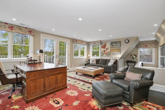 11 Old Hill Rd, Westport, CT 06880 - office featuring french doors and recessed lighting