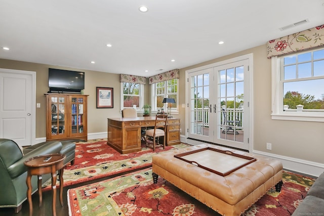 11 Old Hill Rd, Westport, CT 06880 - home office featuring recessed lighting, french doors, and wood finished floors