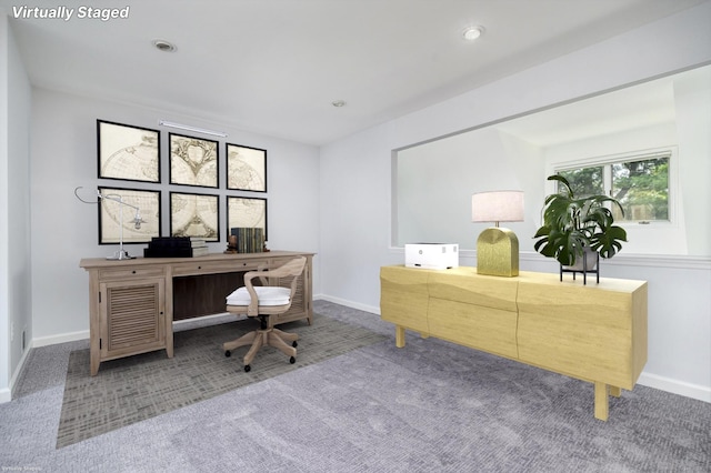 668 Glenbrook Rd Unit 9, Stamford, CT 06906 - carpeted home office with baseboards and recessed lighting