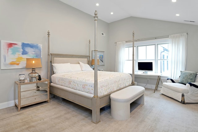 47 Pine Point Rd, Norwalk, CT 06853 - bedroom featuring vaulted ceiling and recessed lighting