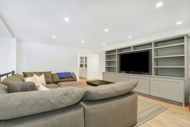 47 Pine Point Rd, Norwalk, CT 06853 - living area with light wood-style flooring and recessed lighting
