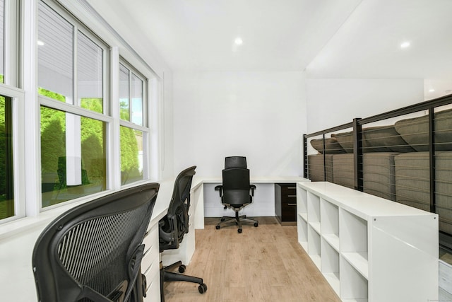 47 Pine Point Rd, Norwalk, CT 06853 - office area with light wood-type flooring and recessed lighting