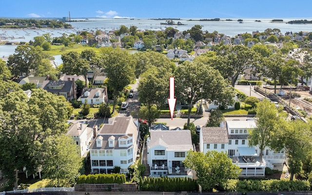 47 Pine Point Rd, Norwalk, CT 06853 - aerial perspective of suburban area with a nearby body of water