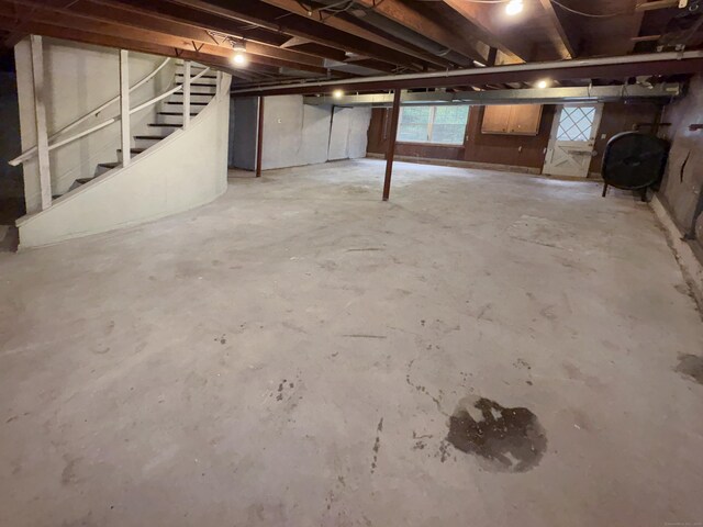 206 Peddlers Rd, Guilford, CT 06437 - below grade area featuring heating fuel and stairs