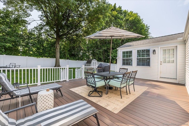 60 Davenport Rd, West Hartford, CT 06110 - deck with outdoor dining area, a fenced backyard, and a storage shed