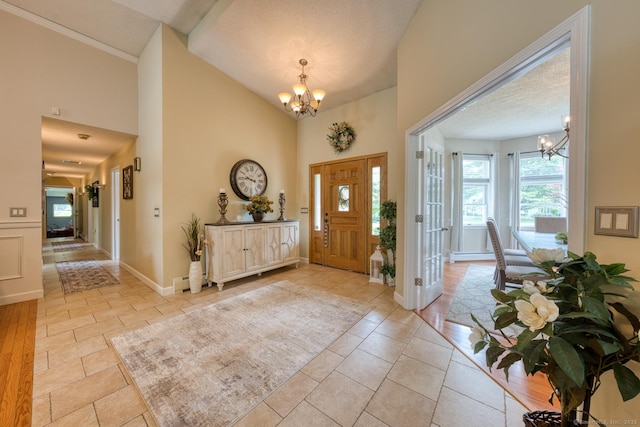 425 Pattonwood Dr, Southington, CT 06489 - entrance foyer with a chandelier and a towering ceiling