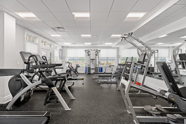 66 High St Unit 36, Guilford, CT 06437 - exercise room with a paneled ceiling