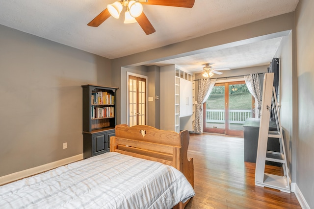 28 Hope Hill Rd, Wallingford, CT 06492 - bedroom featuring access to outside, wood finished floors, and a ceiling fan