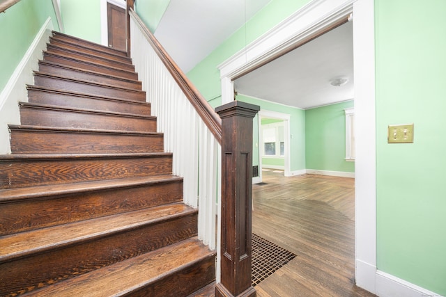 43 Quentin St, Hamden, CT 06517 - stairs with baseboards and parquet floors