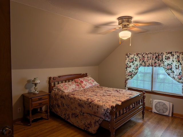 35 Chevvy St, Stratford, CT 06614 - bedroom with wood finished floors, lofted ceiling, and a ceiling fan